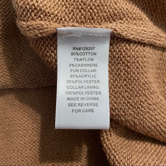 NWT IMAN Tan Sweater Knit Poncho - Picture 6 of 6